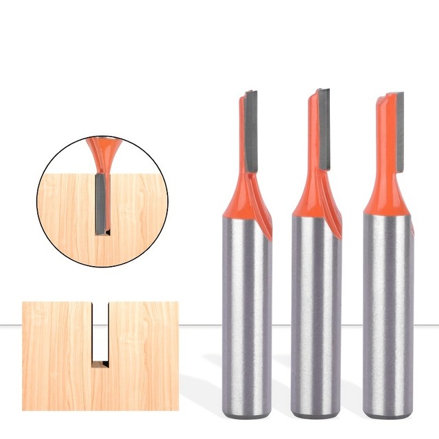 3-Piece Set of Single-Edge Straight Cutter, 8mm Shank Woodworking Milling  Tools, Carving Machine Trimming Cutter - AliExpress